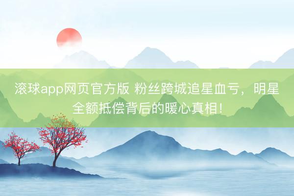 滚球app网页官方版 粉丝跨城追星血亏,明星全额抵偿背后的暖心真相!