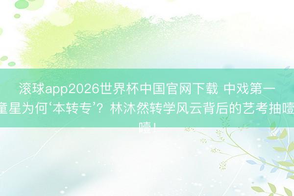 滚球app2026世界杯中国官网下载 中戏第一童星为何‘本转专’?林沐然转学风云背后的艺考抽噎!