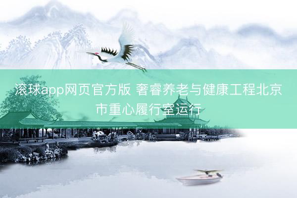 滚球app网页官方版 奢睿养老与健康工程北京市重心履行室运行
