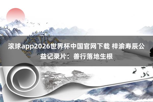 滚球app2026世界杯中国官网下载 梓渝寿辰公益记录片：善行落地生根
